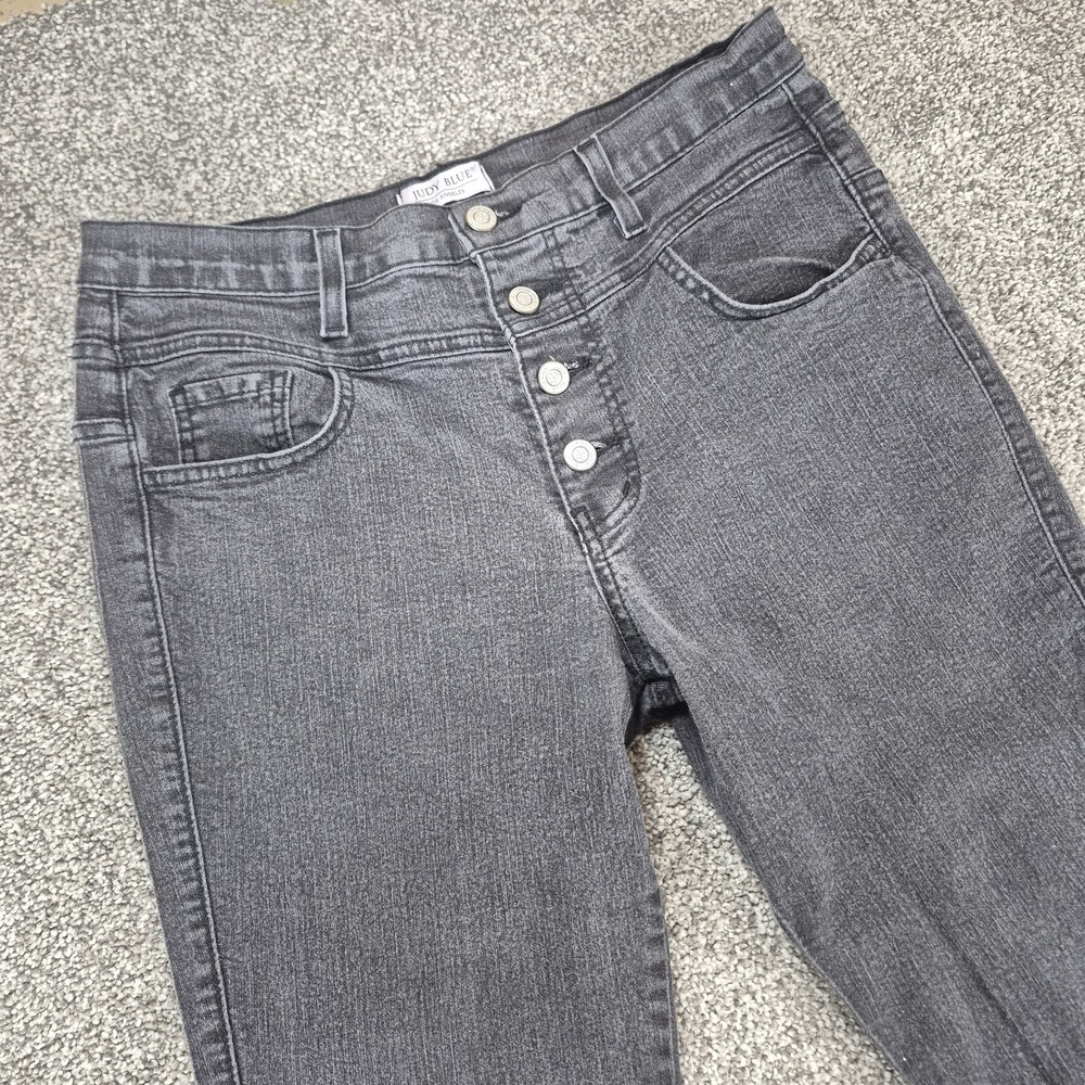 Judy‎ Blue Jeans Women's 13/30 High Rise Faded Black Button Fly Made in USA